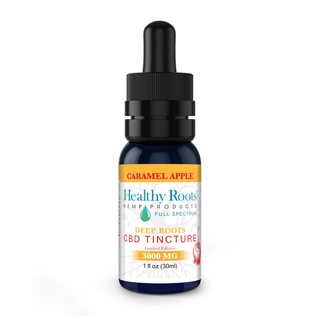 DEEP ROOTS FULL SPECTRUM CBD TINCTURE CARAMEL APPLE 3000 MG