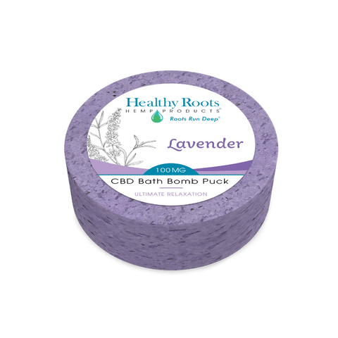 Stay Rooted CBD Bath Bomb Puck Lavender 100 MG
