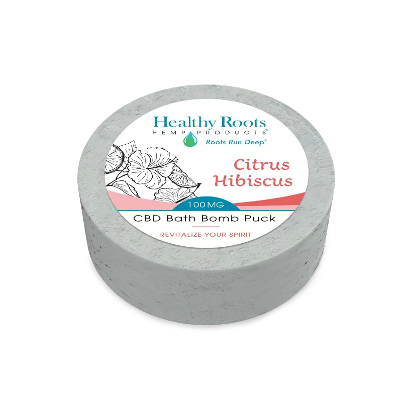 Stay Rooted CBD Bath Bomb Puck Citrus Hibiscus 100 MG