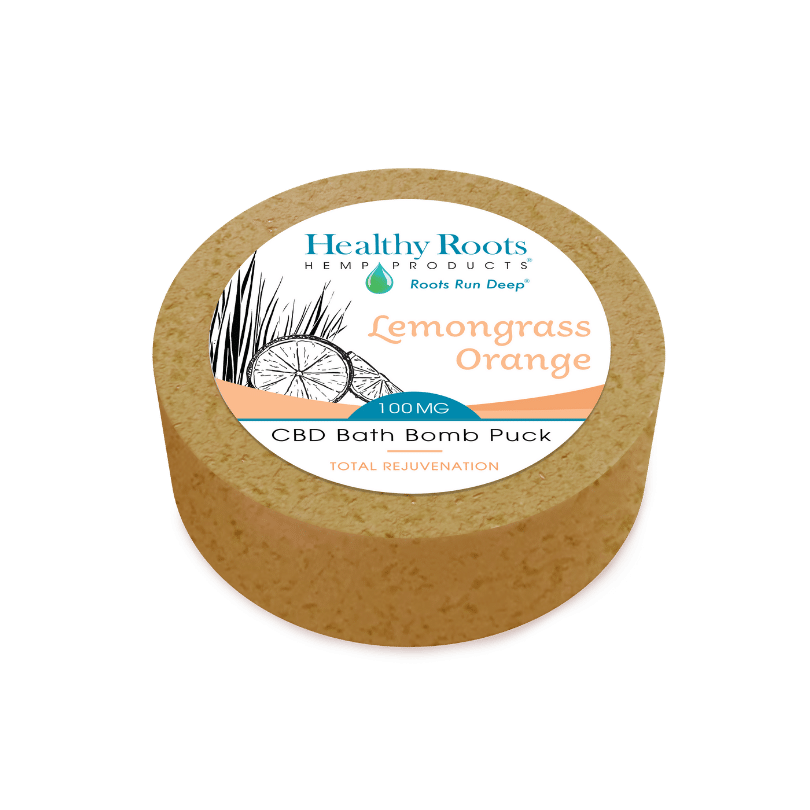 Stay Rooted CBD Bath Bomb Puck Lemongrass Orange 100 MG