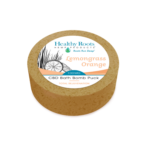 Stay Rooted CBD Bath Bomb Puck Lemongrass Orange 100 MG