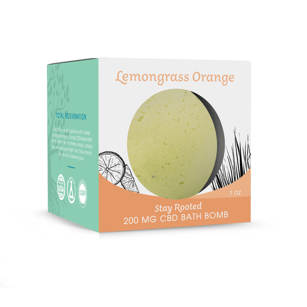 Stay Rooted CBD Bath Bomb Lemongrass Orange 200 MG