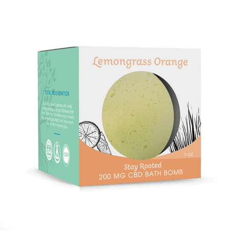 Stay Rooted CBD Bath Bomb Lemongrass Orange 200 MG