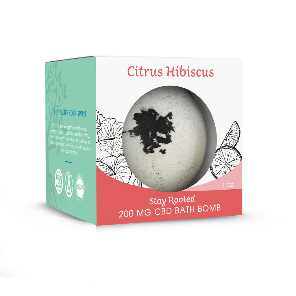 Stay Rooted CBD Bath Bomb Citrus Hibiscus 200 MG
