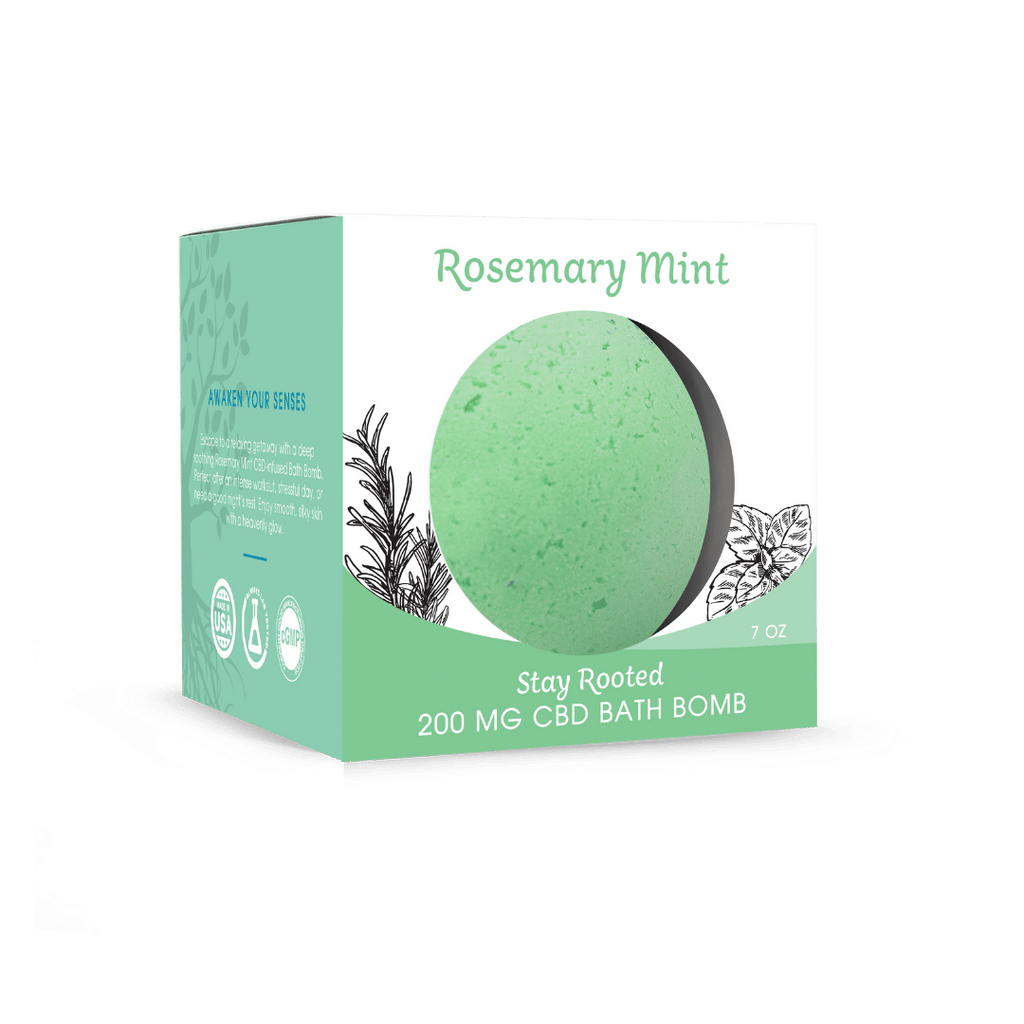 Stay Rooted CBD Bath Bomb Rosemary Mint 200 MG